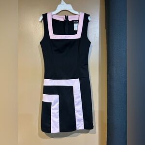 Stylish Black and Pink Mini Dress